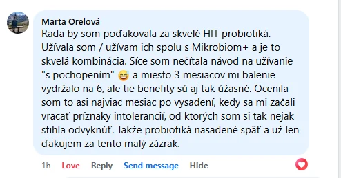 Facebook review from an iProbio customer