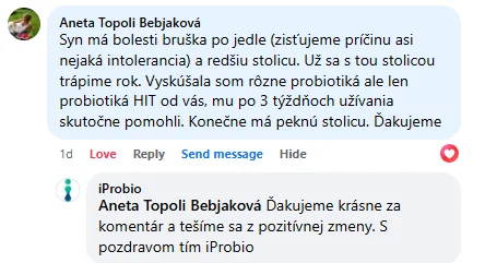 Facebook review from an iProbio customer
