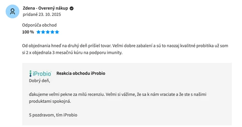 Verified Heureka.sk review: customer ordered a 3-month immunity course for the second time